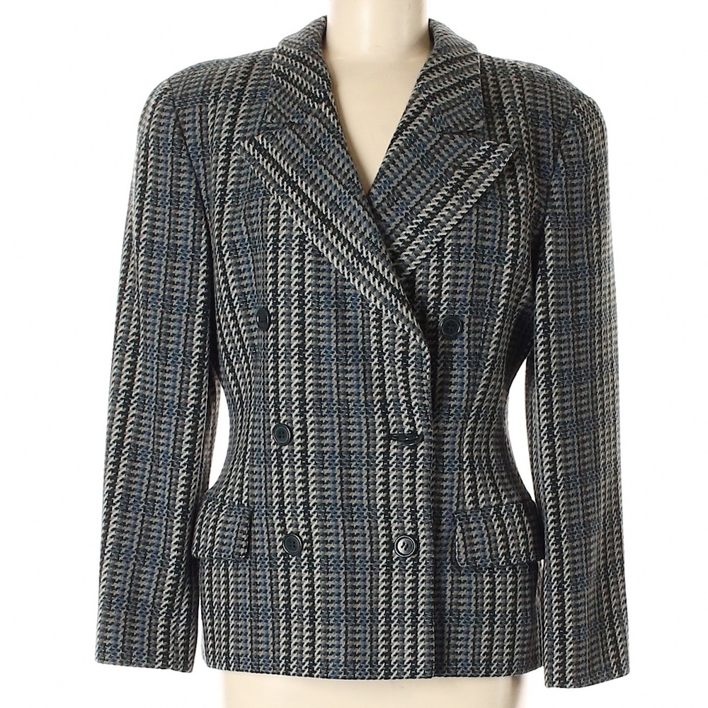 Giorgio Armani Plaid 100% Wool Blazer Jacket